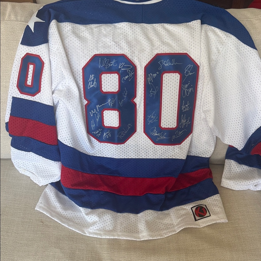 SALE “Miracle on ice” signed jersey 20 signatures. Men's Blue and Red jersey